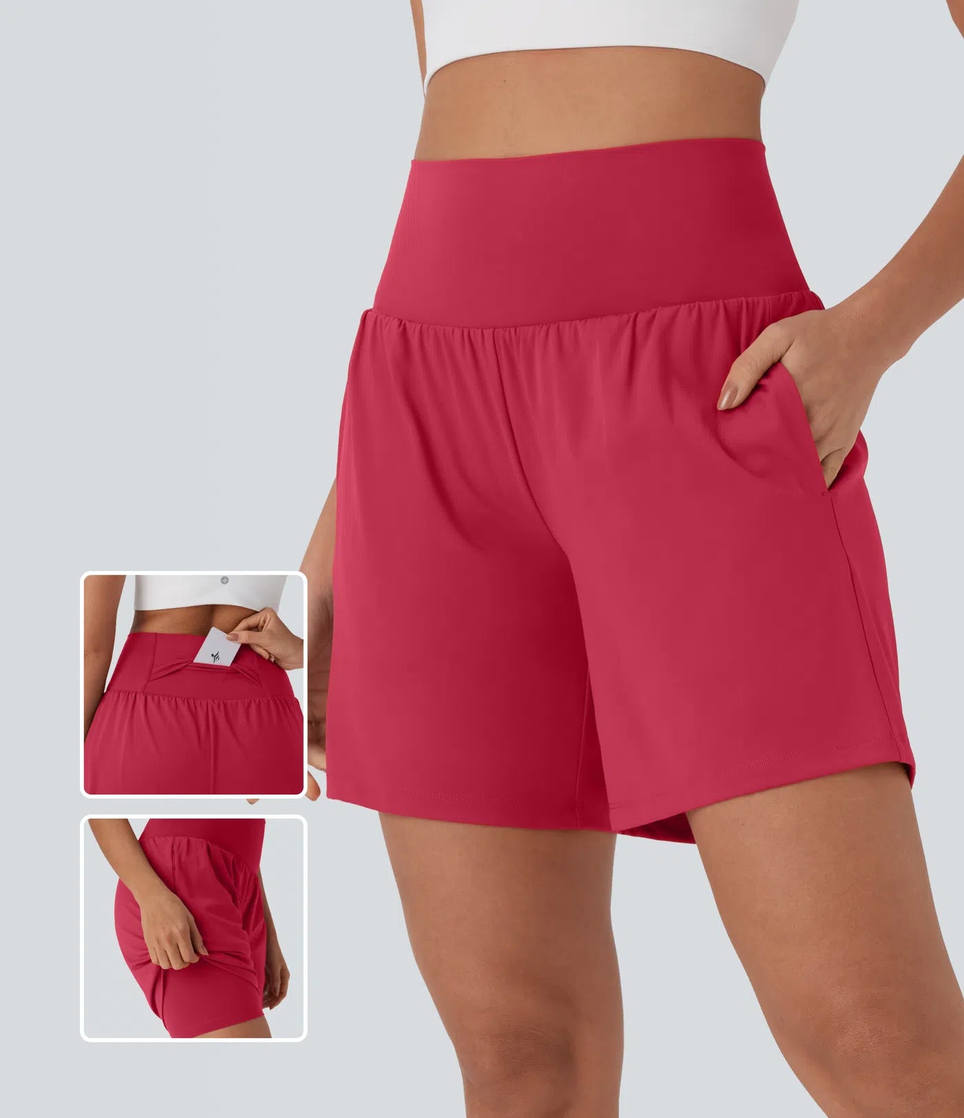 Linnéa™ – Luftiga 2-i-1 Yoga Shorts med Hög Midja
