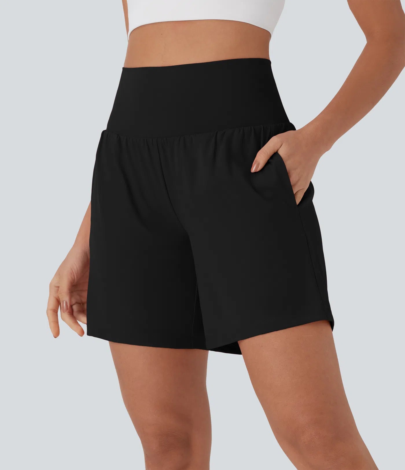 Linnéa™ – Luftiga 2-i-1 Yoga Shorts med Hög Midja