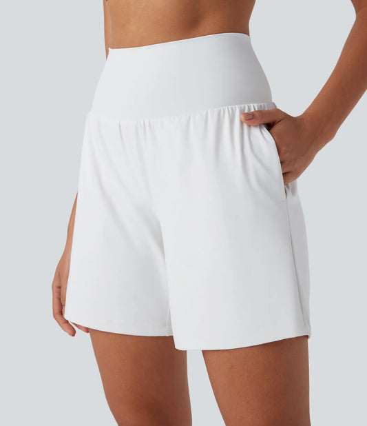 Linnéa™ – Luftiga 2-i-1 Yoga Shorts med Hög Midja