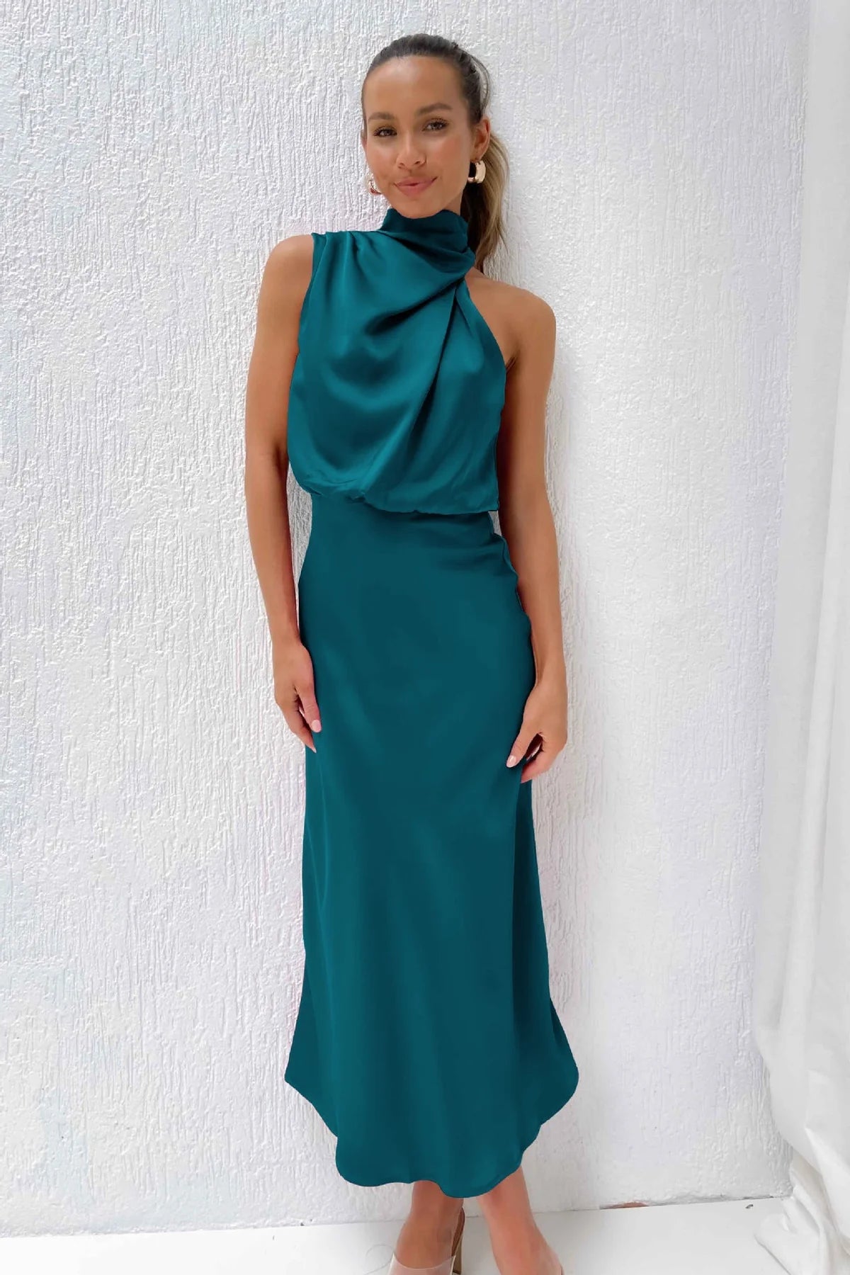 Lydia™ | Lange halterneckjurk